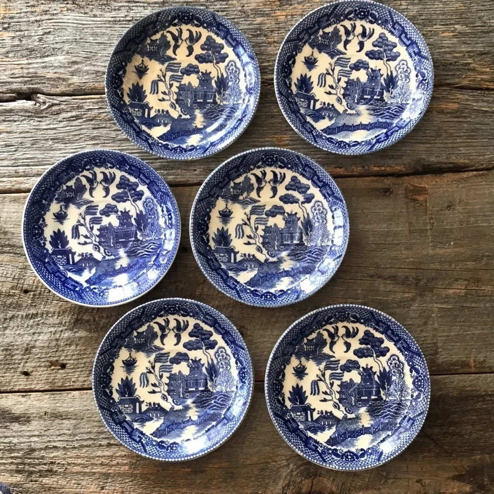 Blue Willow Saucers - Vintage - Set of Six
